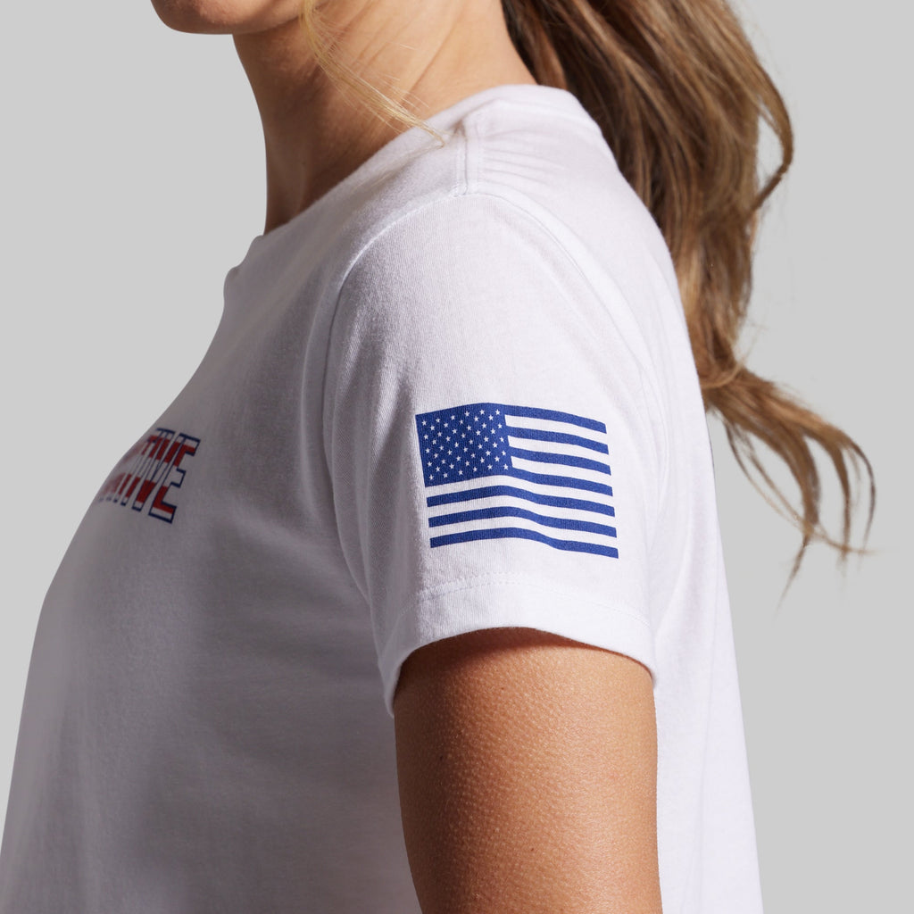 Stars and Stripes Crop Tee (White)