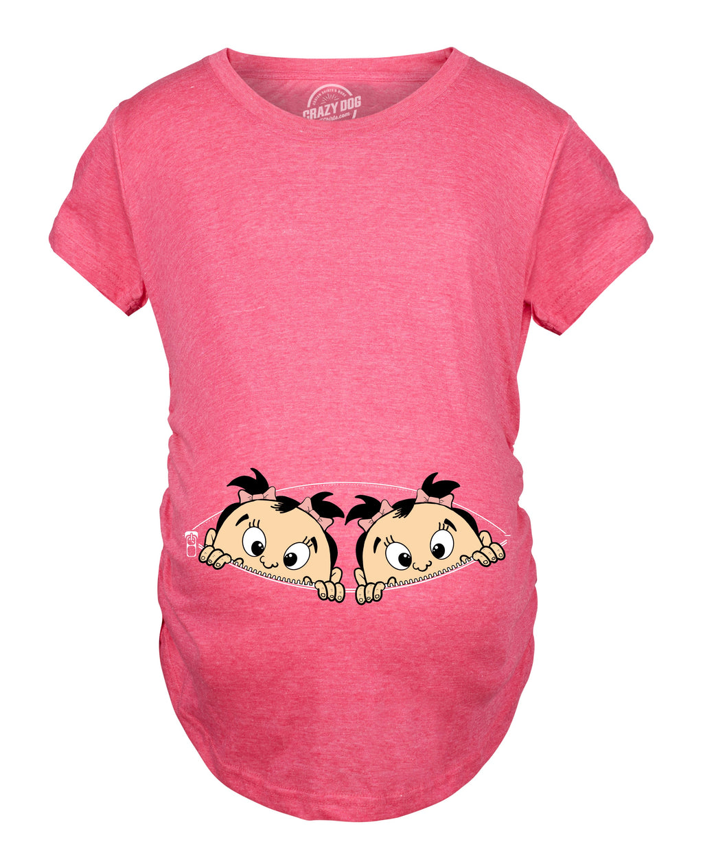 Peeking Twin Girls Maternity T Shirt