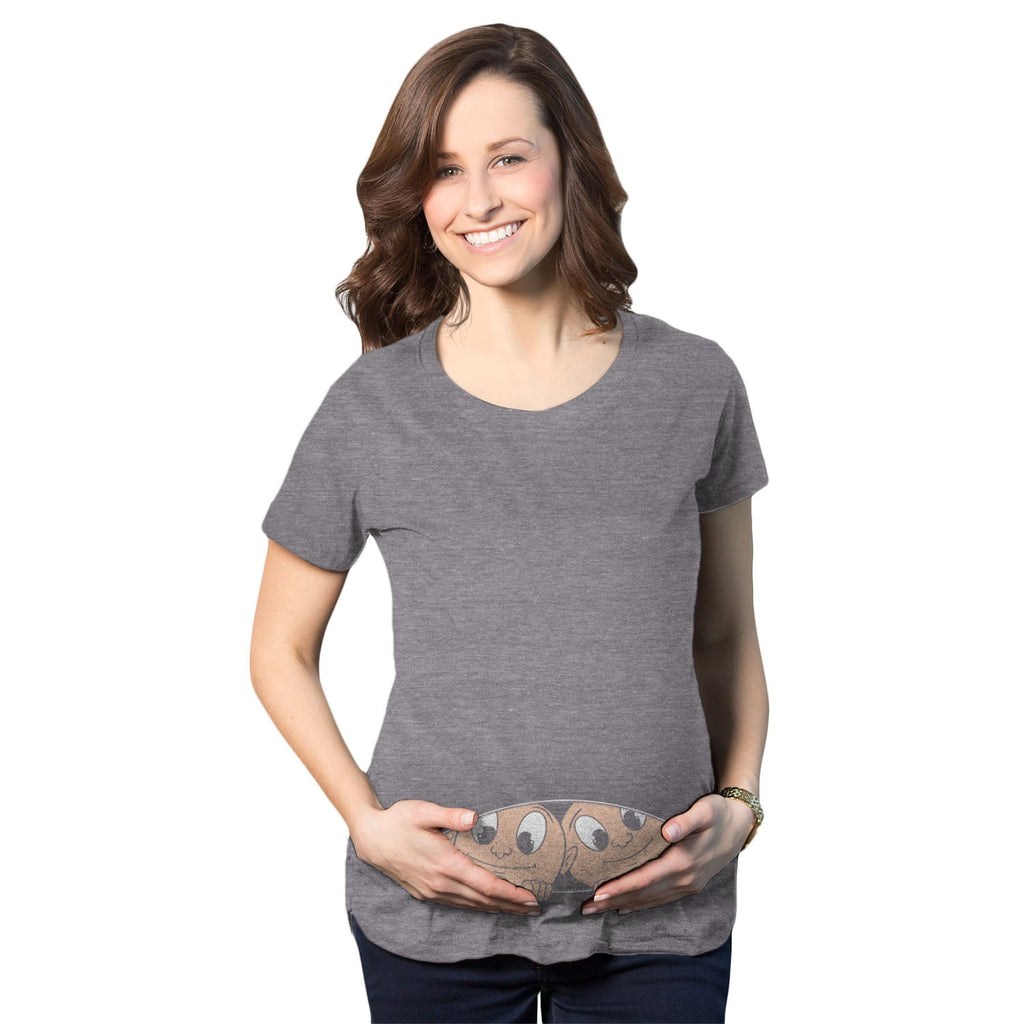 Peeking Twins Maternity T Shirt