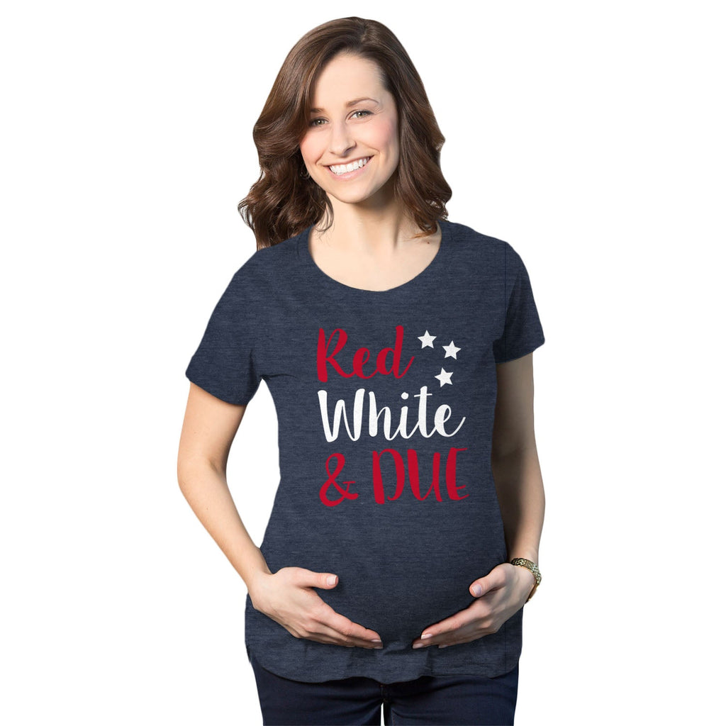 Red White And Due Maternity T Shirt