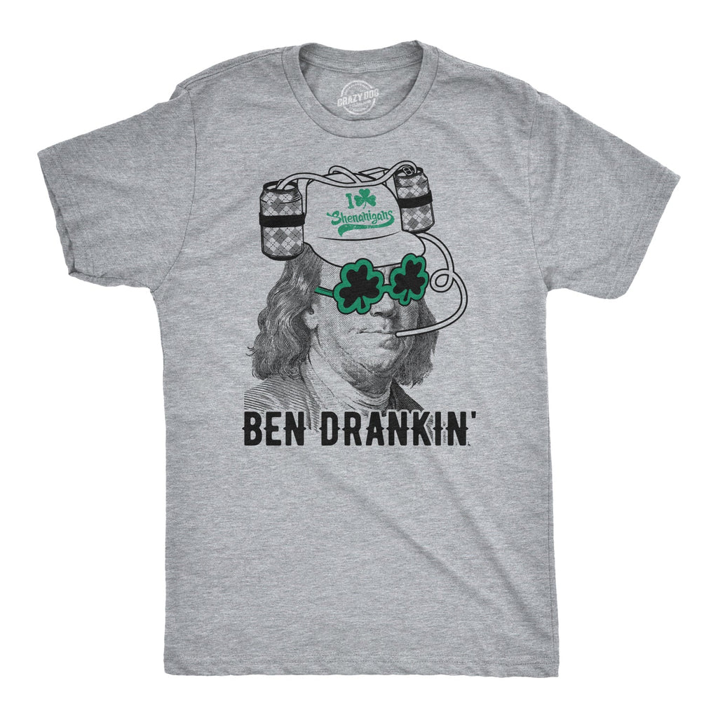 Mens Novelty Saint Patricks T Shirt Funny Irish Tees Cool Party Tees for Guys