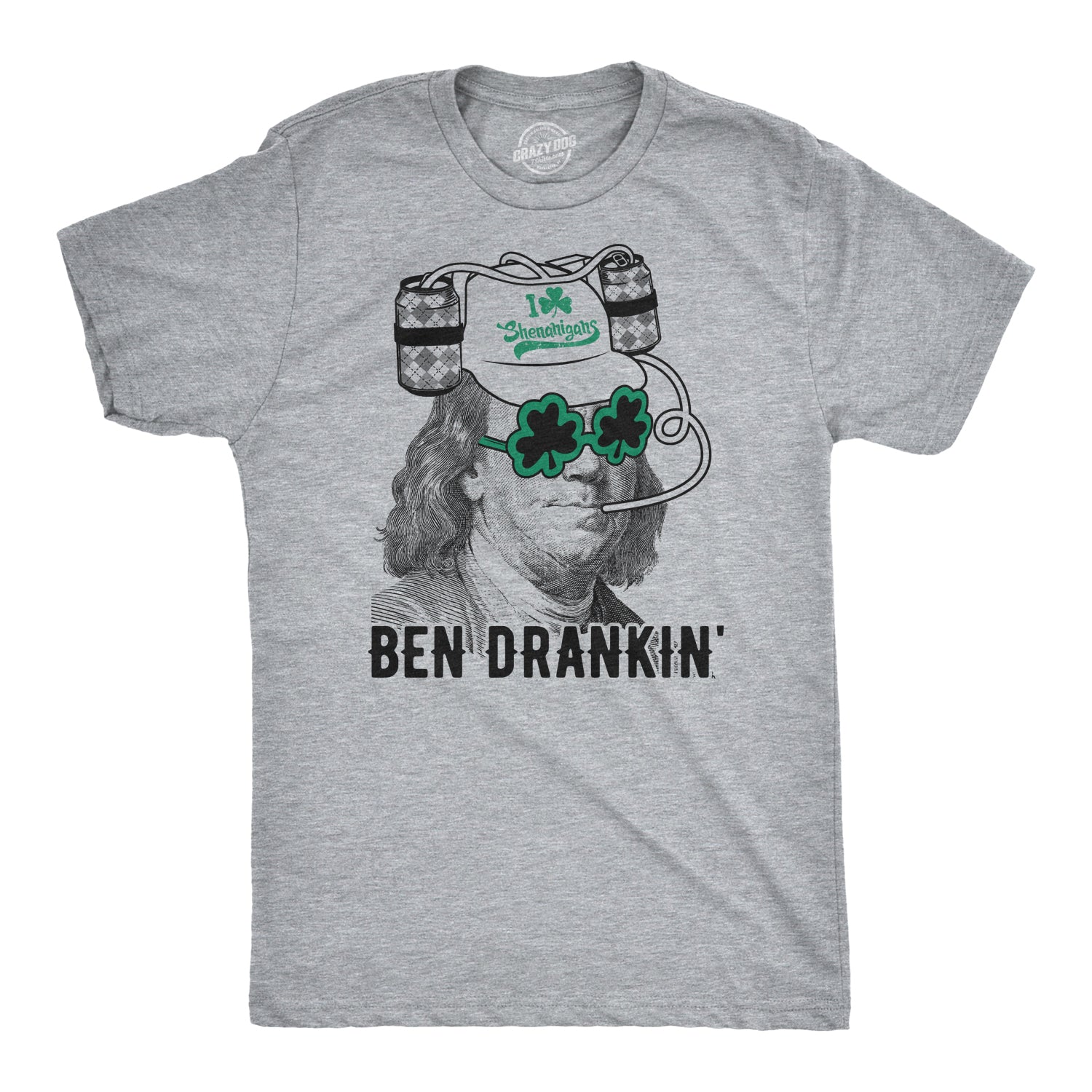 Mens Novelty Saint Patricks T Shirt Funny Irish Tees Cool Party Tees for Guys