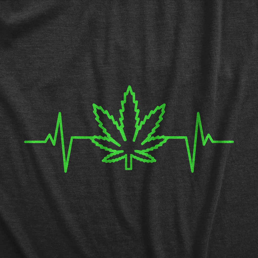 Pot Leaf Heart Beat Men's T Shirt