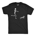 Skeleton Chasing Dog Men's T Shirt