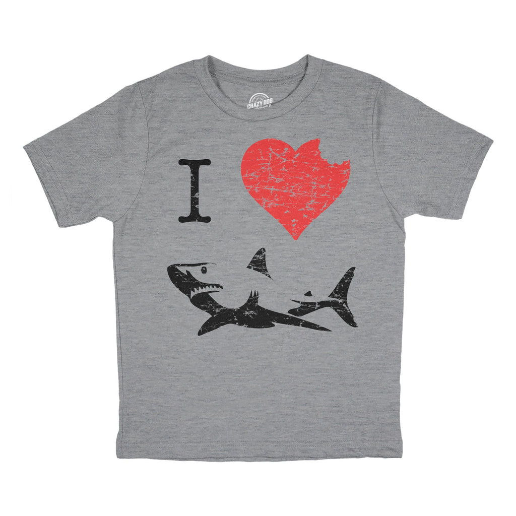 I Love Sharks Youth T Shirt