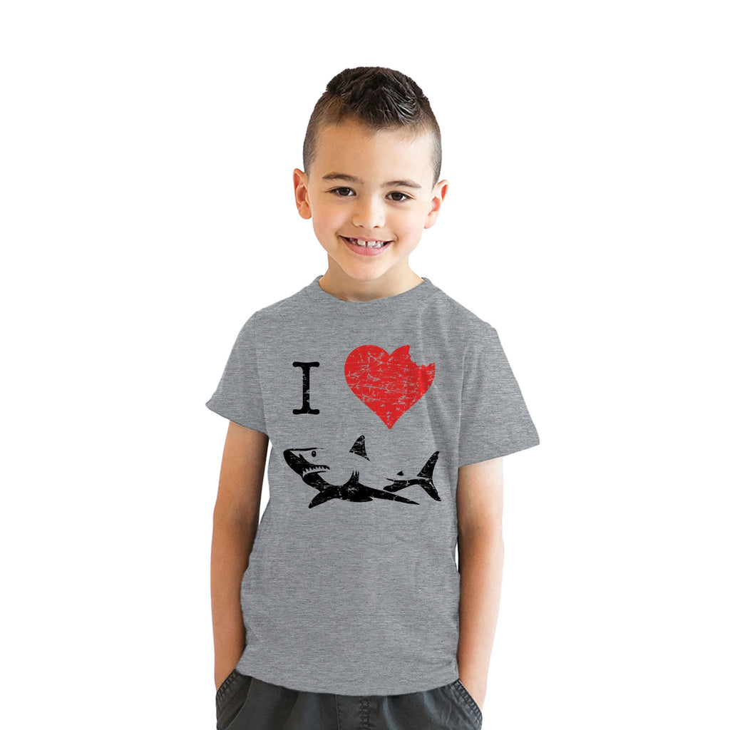 I Love Sharks Youth T Shirt
