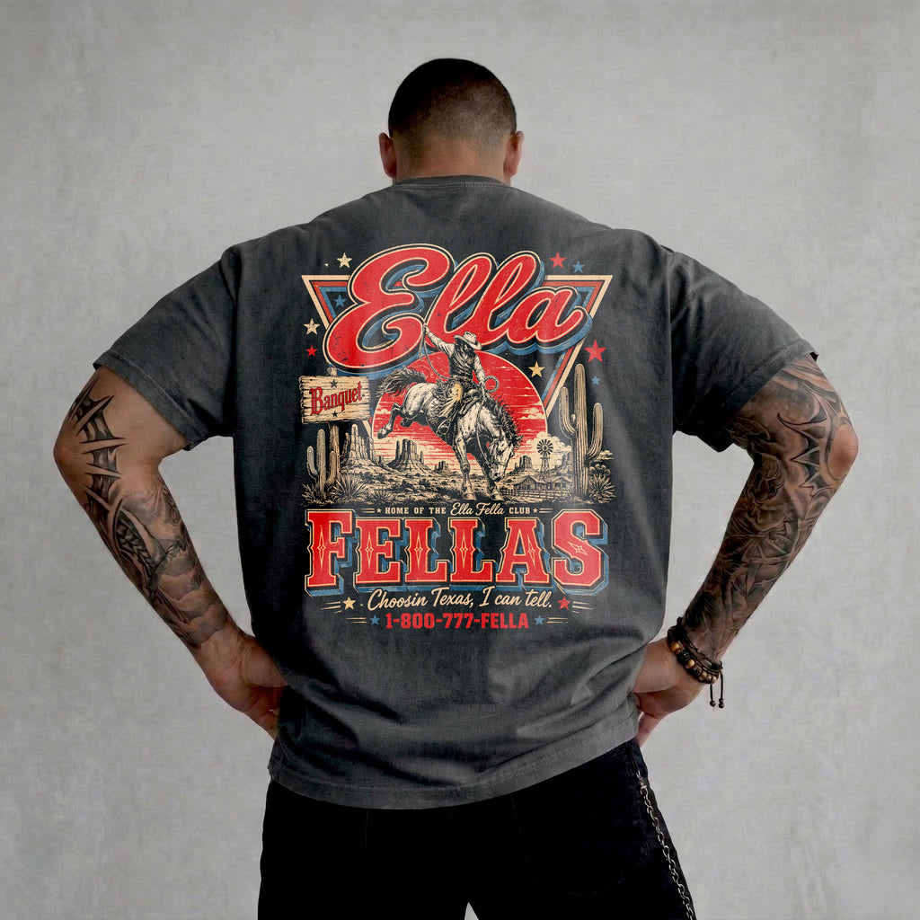 Ella'S Fellas Club Western Whiskey Rodeo Music Fan Vintage Western Concert Ella Fella Club Cowboy Tee 2026 (2)