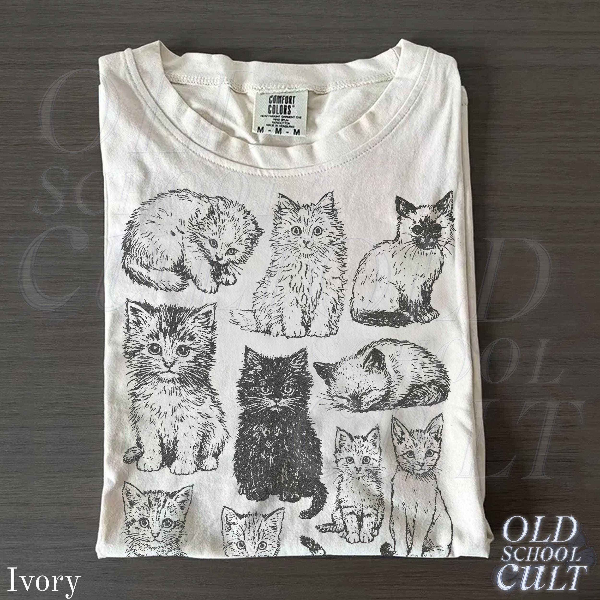 Cats 90s Vintage Tattoo Retro Comfort Colors Y2k Kitten Cat Lovers Ca Nature Pe (2)