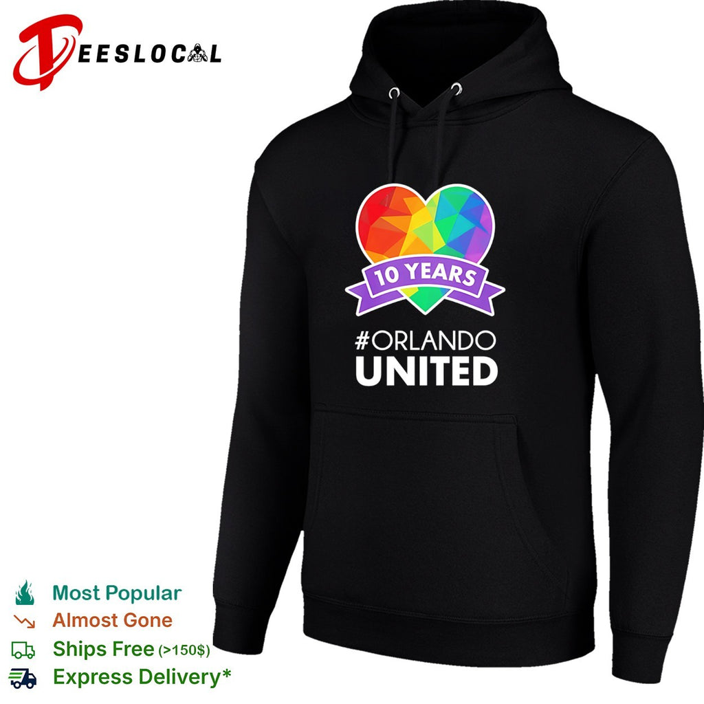 10 Years Orlando United Heart Rainbow Support shirt
