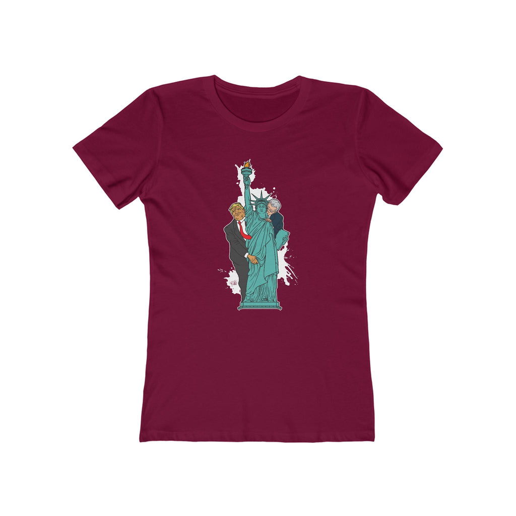 Trump Biden Statue Of Liberty - Menage A Trois  - Women’s T-Shirt