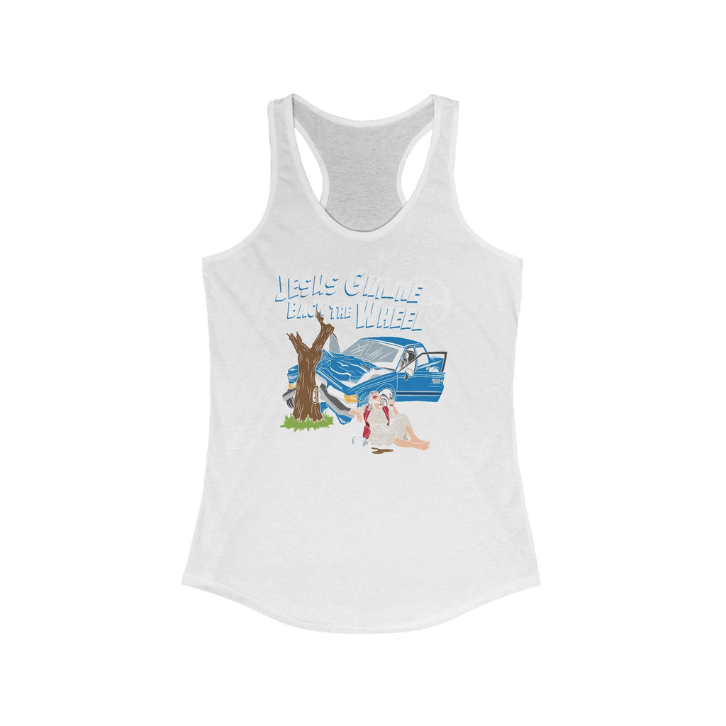 Jesus Gimme Back The Wheel  - Women’s Racerback Tank