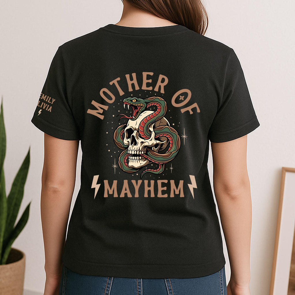 Personalized Father Mayhem Tee Custom Dad Skeleton Tee Father'S Day Husband Rocker Mom Dad Rock Tee Dad (3)