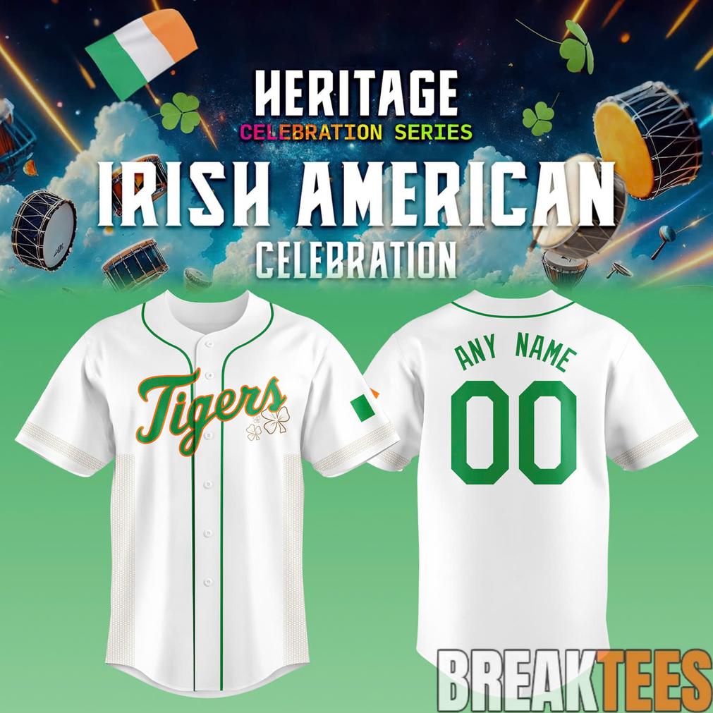 2025 Detroit Tigers Irish Heritage night Baseball Jersey