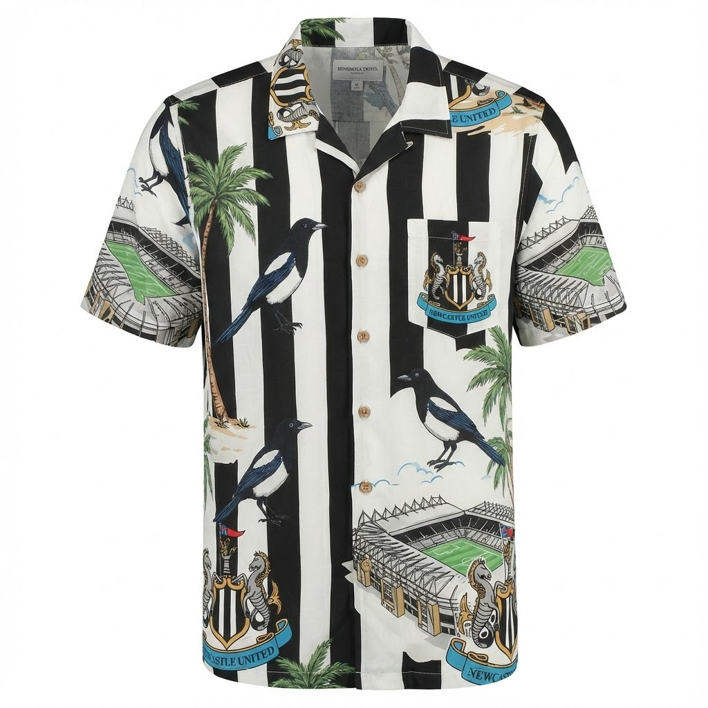 Newcastle United Hawaiian Shirt – St. James’ Park Magpies Retro Fanwear