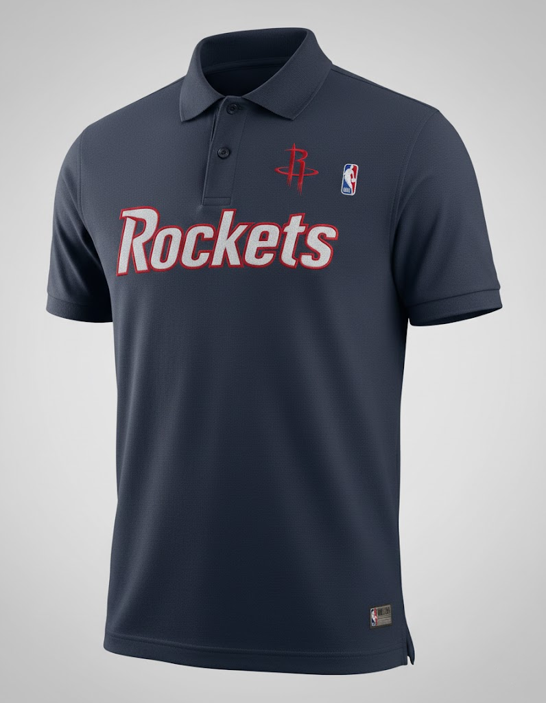 Houston Rockets Polo Shirt – Navy Blue Official NBA Fanatics Apparel