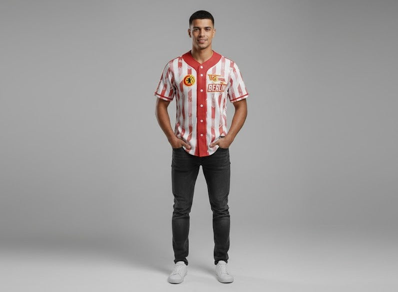 1. FC Union Berlin Baseball Jersey – Custom Pinstripe Football Fan Shirt