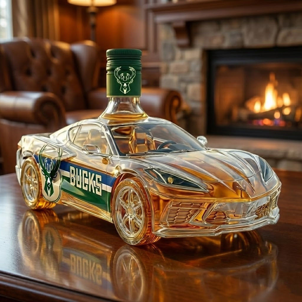 Milwaukee Bucks Supercar Whiskey Bottle – Fear The Deer Collectible NBA Decanter