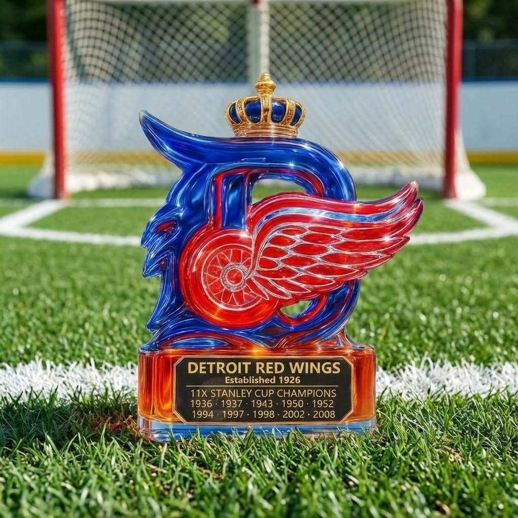 Detroit Red Wings Whiskey Decanter – Commemorative NHL Logo Bottle with Crown Stopper