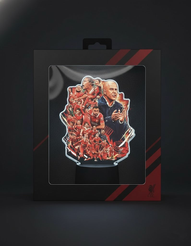 Liverpool Football Club Team Lamp – 3D Illusion LED Night Light with Player Collage & Arne Slot