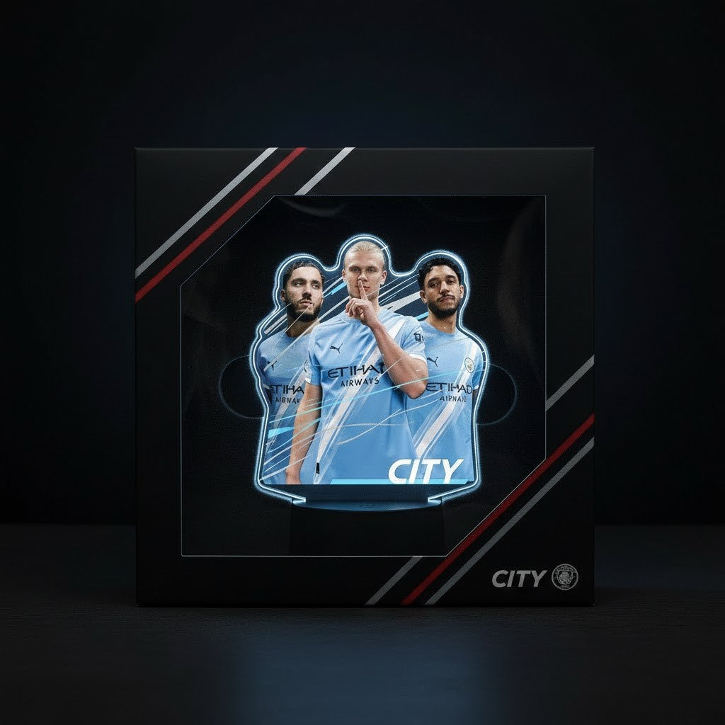 Manchester City Football Lamp – 3D Illusion LED Night Light with Erling Haaland
