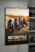 Motorcycle Wall Calendar 2026 – Spiral-Bound Monthly Planner with Glossy High-Action Photography for Bikers