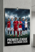 Premier League Wall Calendar 2026 – Featuring Star Players Haaland, Salah, and Saka with a Dramatic Stadium Cover Design