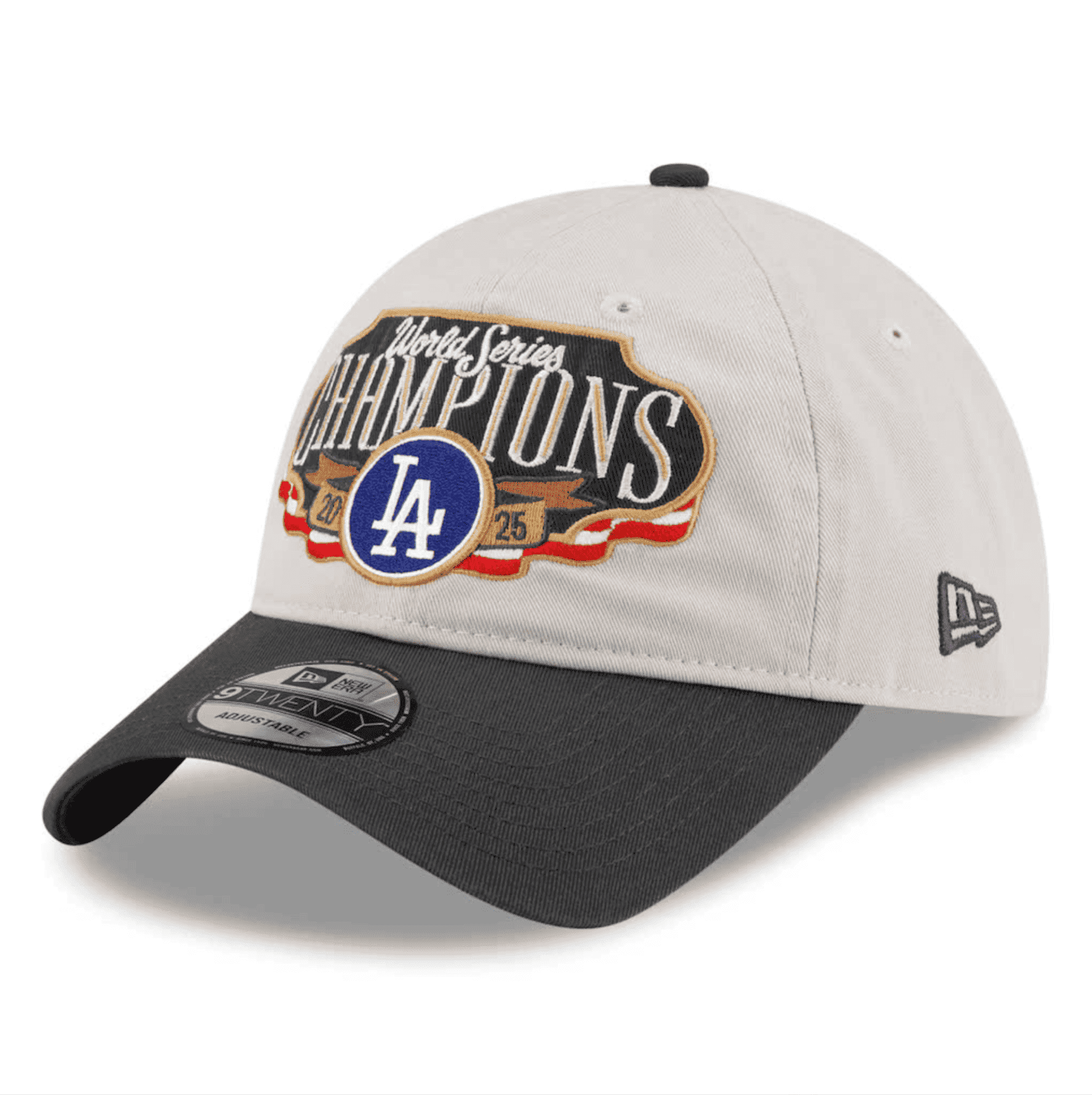 Los Angeles Dodgers 2025 World Series Champions Hat – New Era 9TWENTY Adjustable Cap with Raised Embroidered Patches
