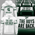 Michigan State Spartans Hockey Hoodie – The Boys Are Back Slogan with Greek Key Pattern Design