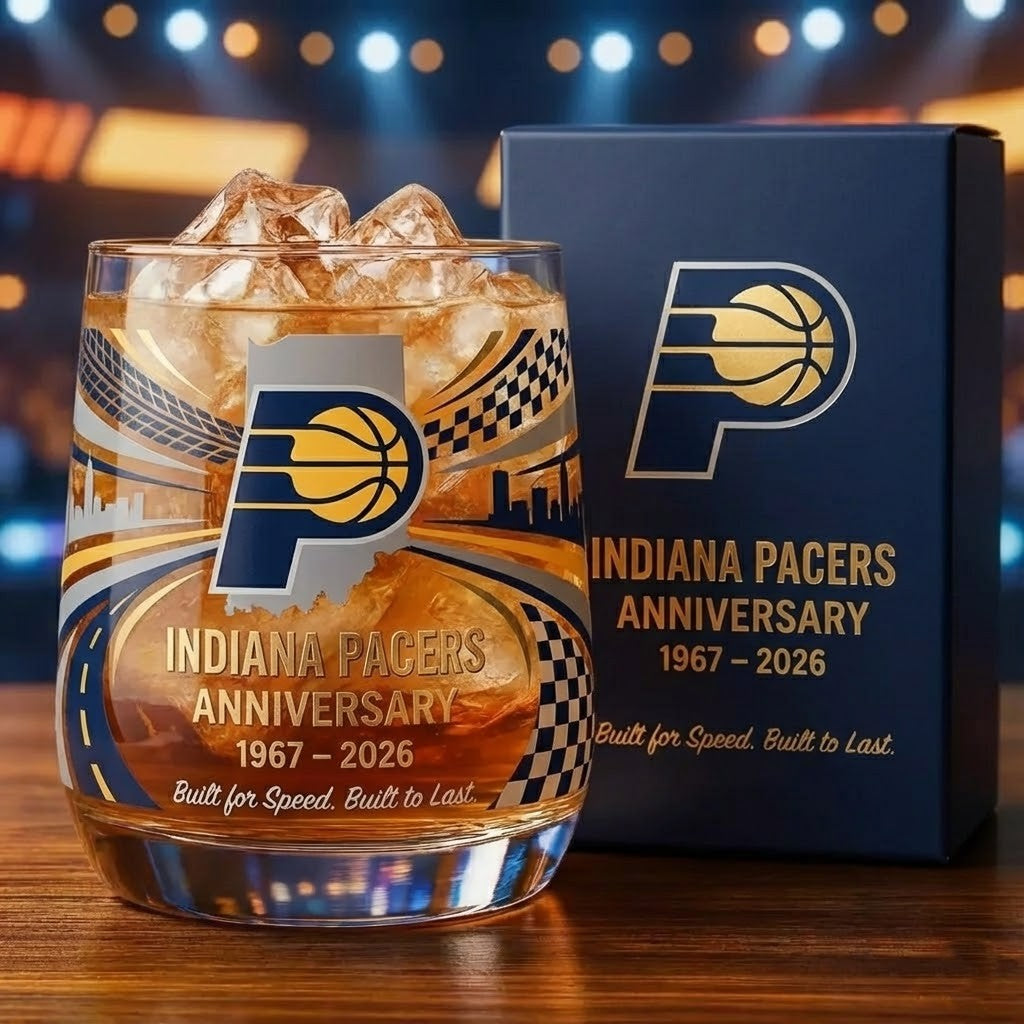 Indiana Pacers Anniversary Whiskey Glass – NBA Gift Set
