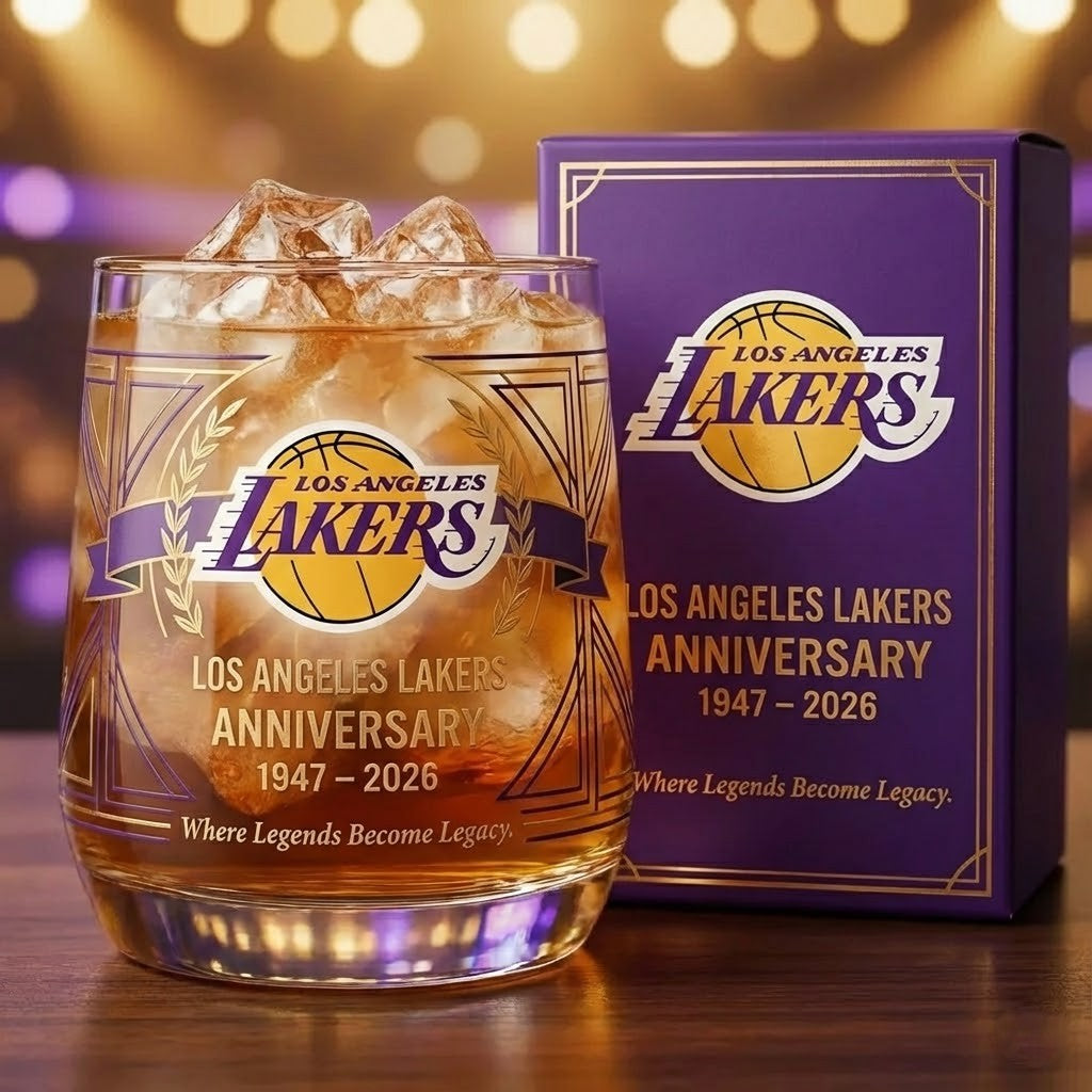 Los Angeles Lakers Anniversary Whiskey Glass – NBA Gift Set