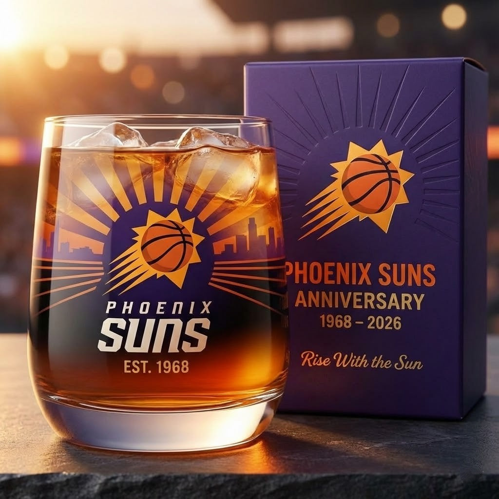 Phoenix Suns Anniversary Whiskey Glass – NBA Gift Set