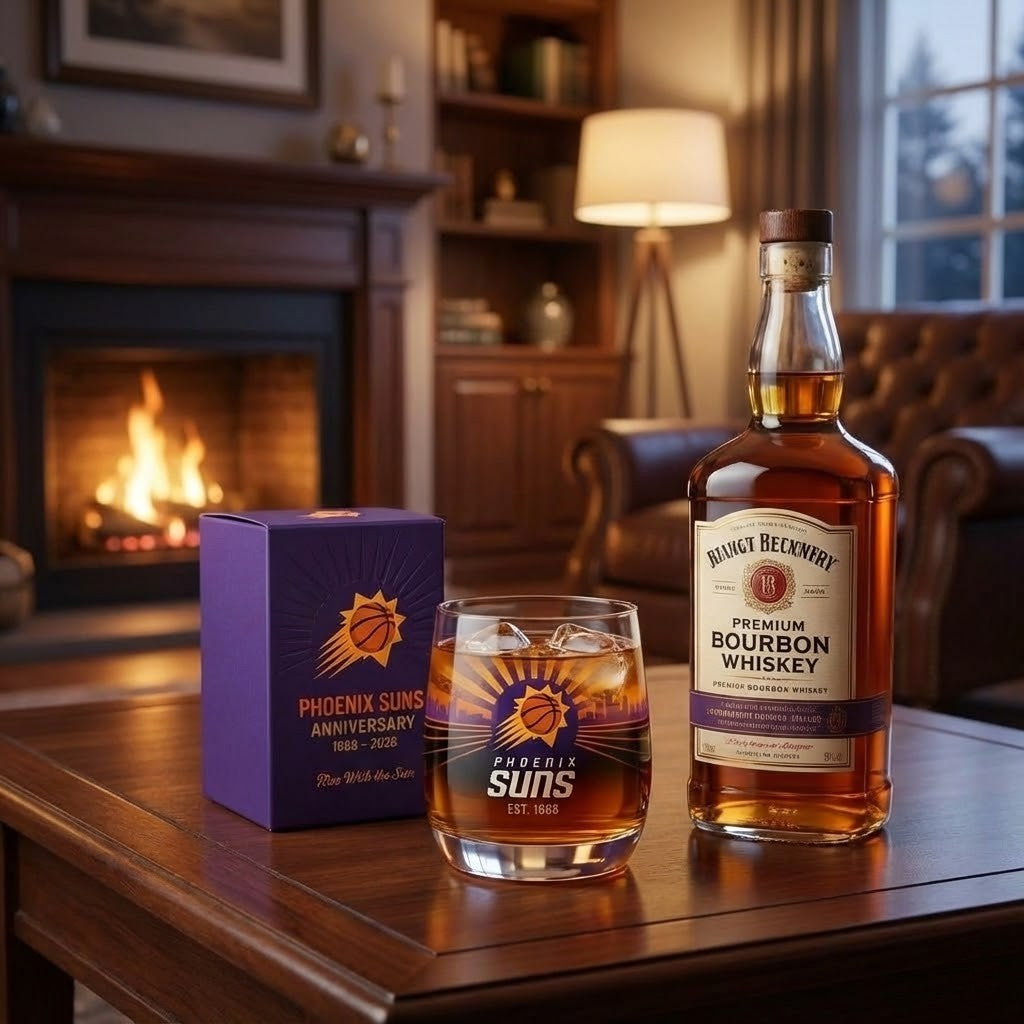 Phoenix Suns Anniversary Whiskey Glass – NBA Gift Set