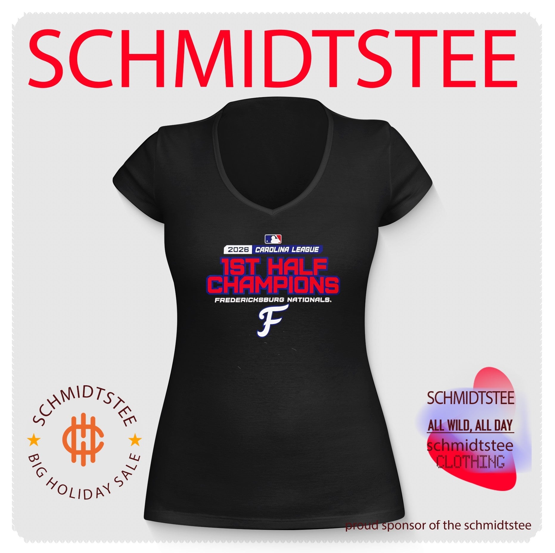 2026 Carolina League 1st Half Champions Fredericksburg Nationals shirt