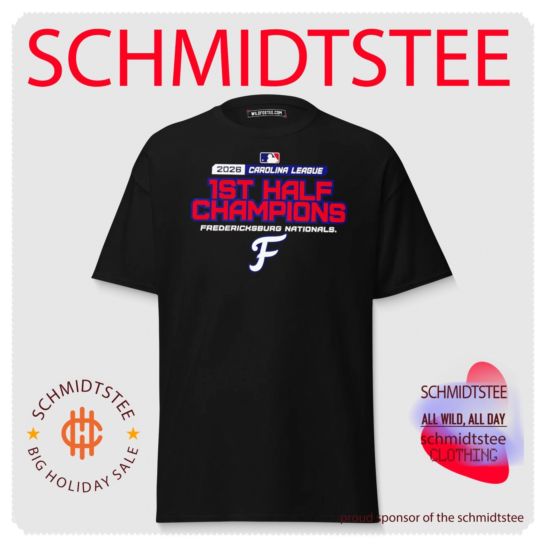 2026 Carolina League 1st Half Champions Fredericksburg Nationals shirt
