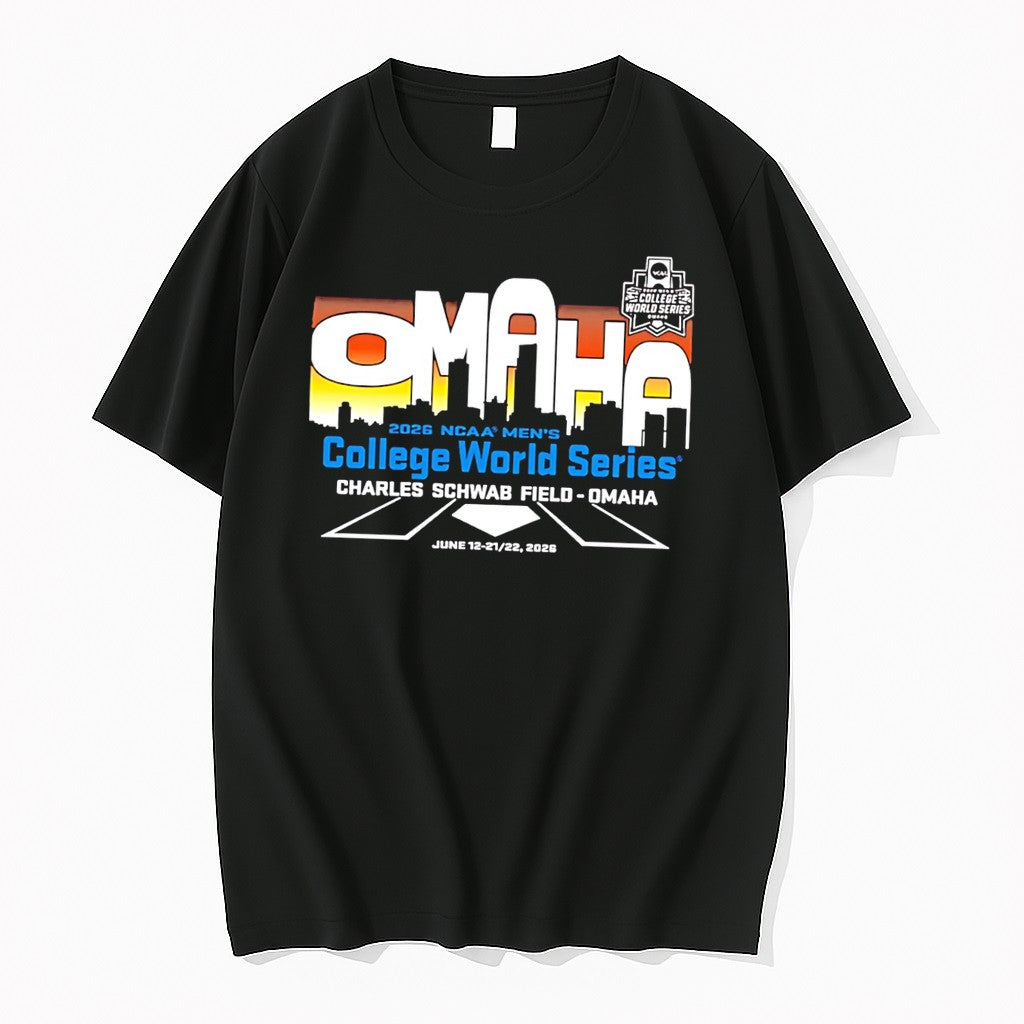 2026 Ncaa Mens College World Series Charles Schwab Field Skyline Tee Tshirts Sweater