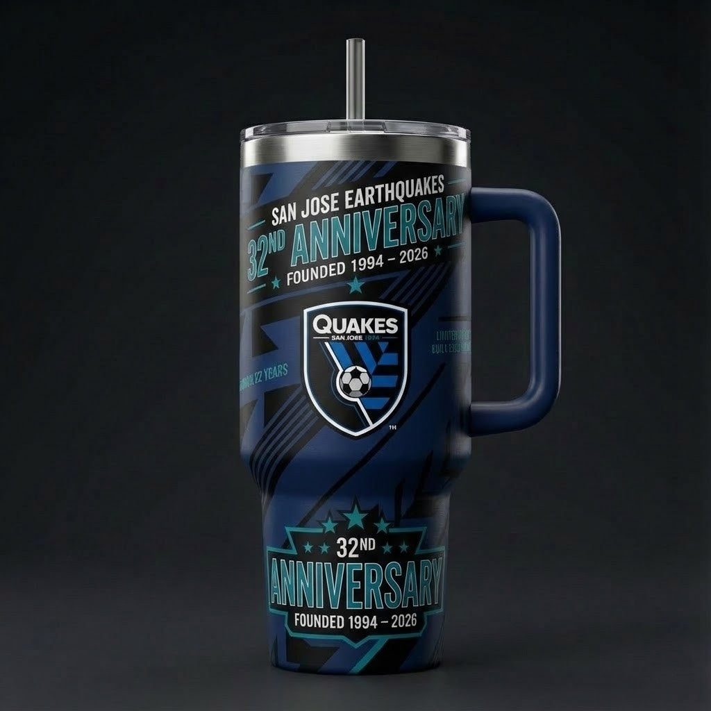 San Jose Earthquakes 32nd Anniversary Tumbler 1994-2026