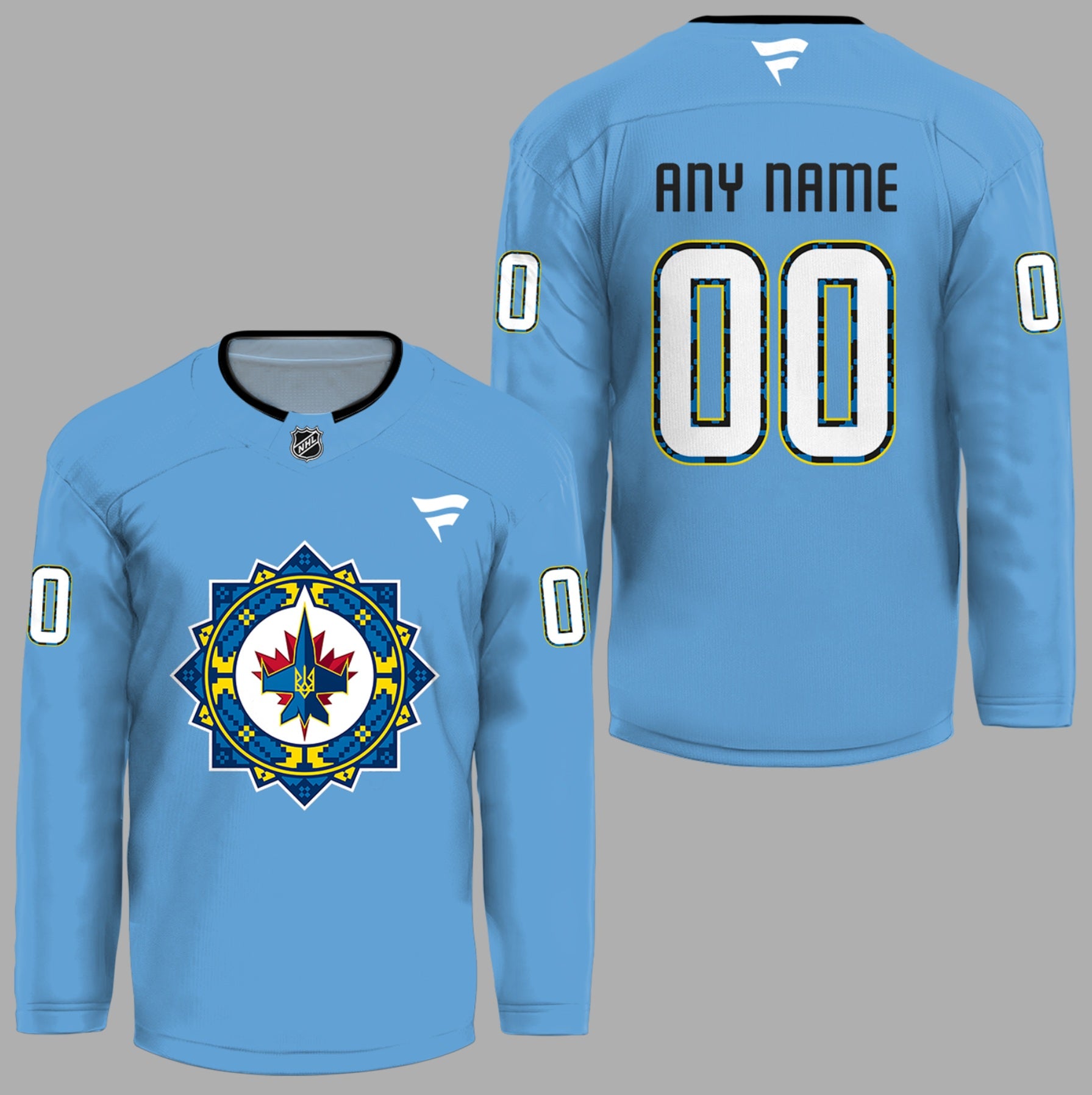 Winnipeg Jets Ukrainian Heritage Night Custom Hockey Jersey