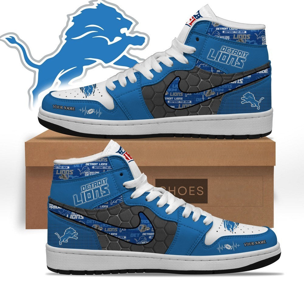 Detroit Lions Custom Name High Top Sneakers