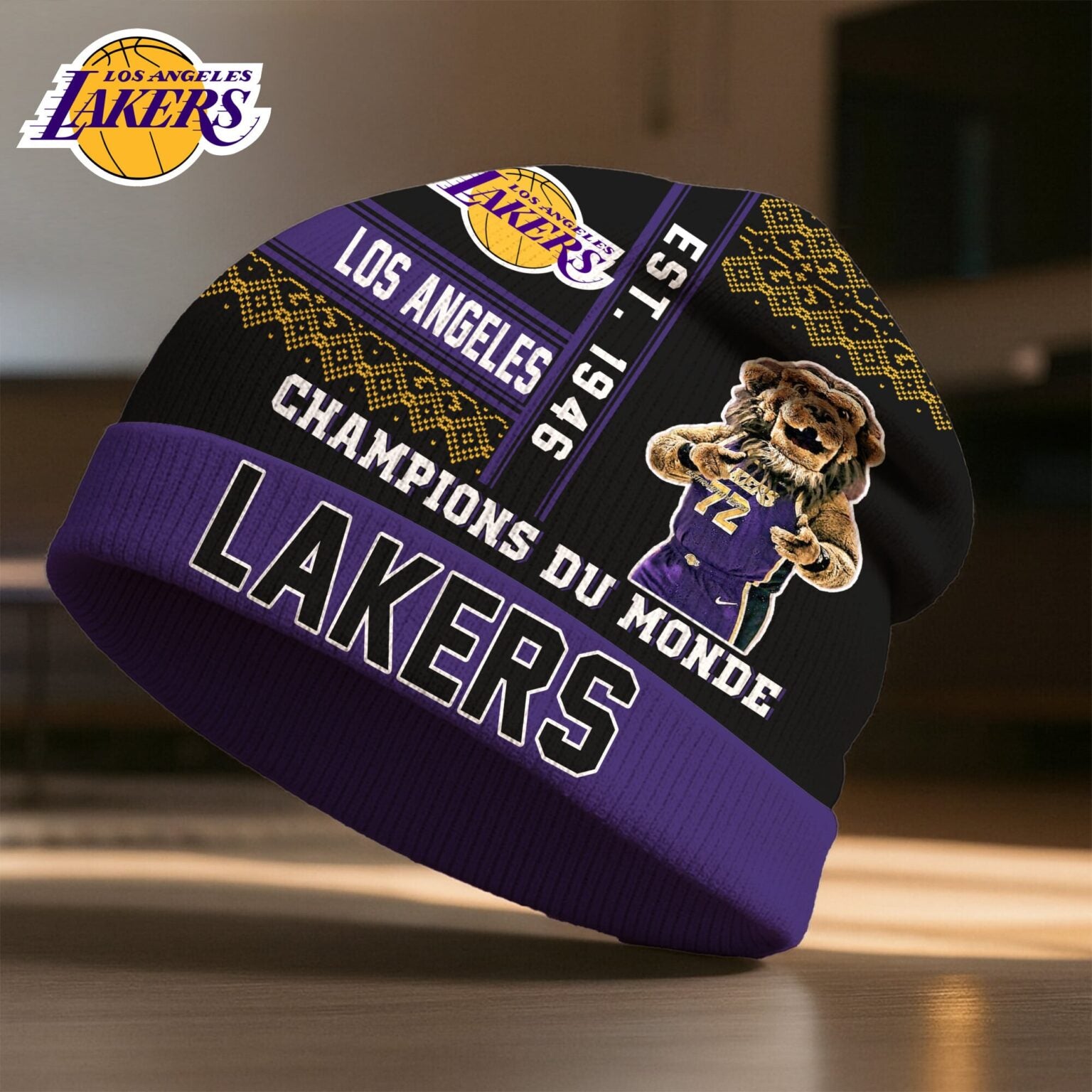 Los Angeles Lakers Champions Du Monde Beanie