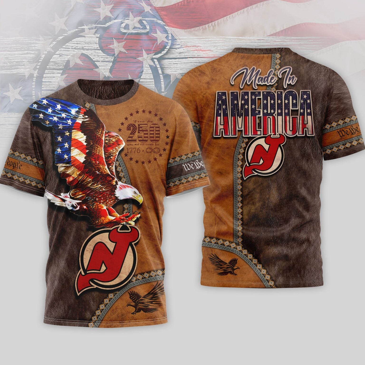 New Jersey Devils USA 250th Anniversary 3D T-Shirt