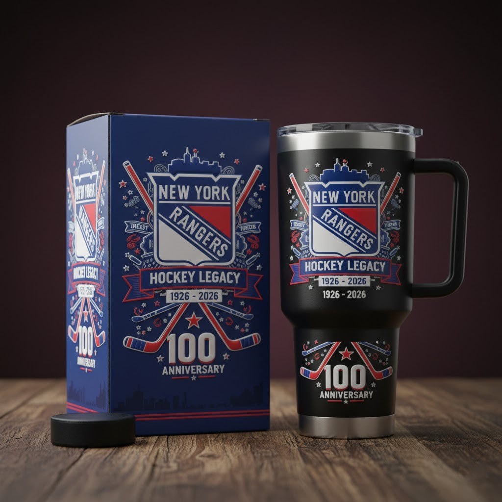 New York Rangers Hockey Legacy 100th Anniversary 1926-2026 Tumbler With Handle