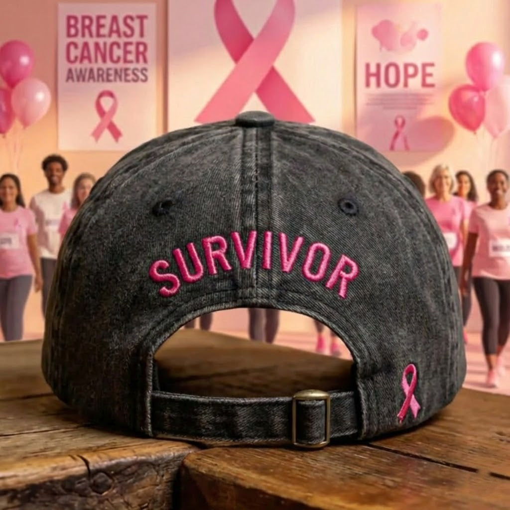 Breast Cancer Survivors Club 100% Tough Lifetime Fighter Distressed Hat