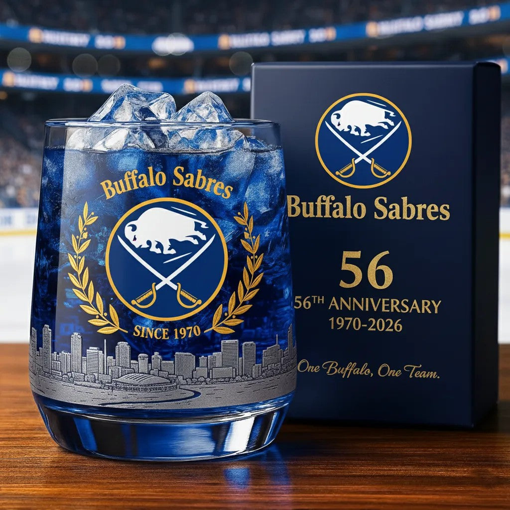 Buffalo Sabres 56th Anniversary 1970-2026 Whiskey Glass