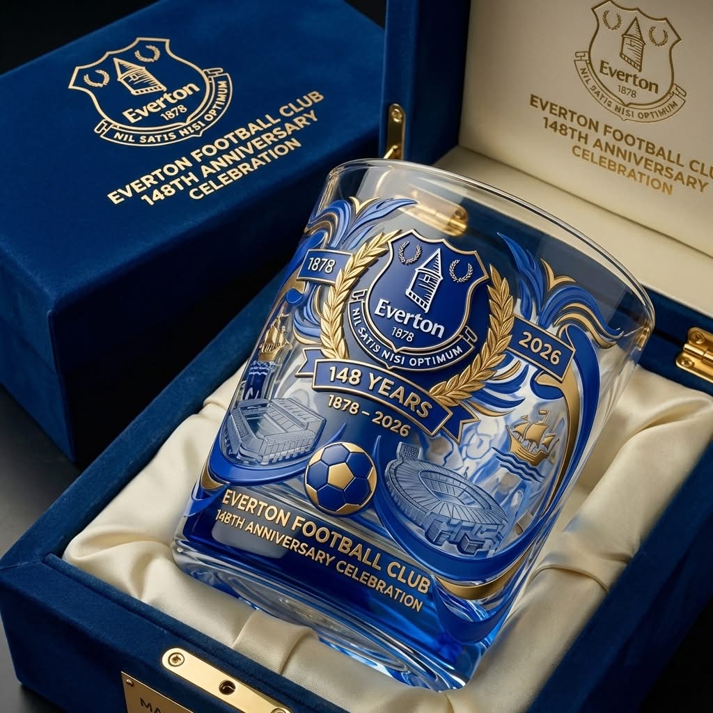 Everton Football Club 148th Anniversary Celebration Whiskey Glass