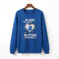 Autism Awareness In April We Wear Blue Puzzle Piece Heart Sweatshirt
