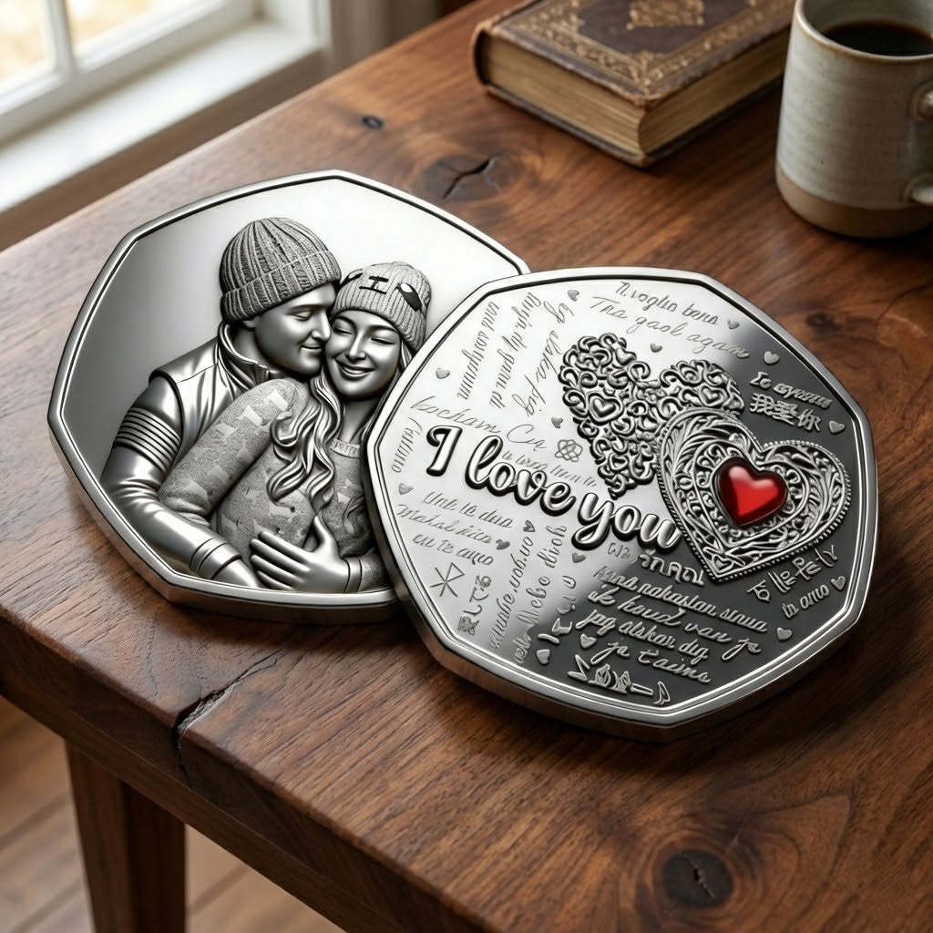 I Love You In Every Language Romantic Couple Commemorative Coin