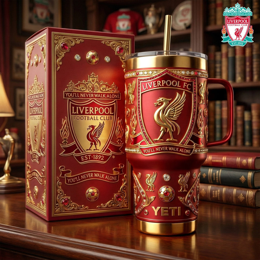 Liverpool FC You’ll Never Walk Alone Embossed Gold Leaf YETI Tumbler