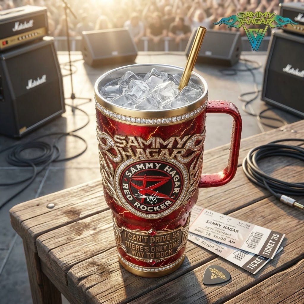 Sammy Hagar Red Rocker I Can’t Drive 55 There’s Only One Way To Rock Tumbler