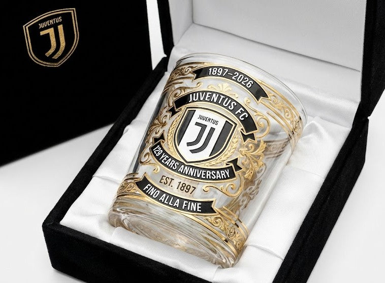 Juventus FC 129 Years Anniversary 1897-2026 Whiskey Glass