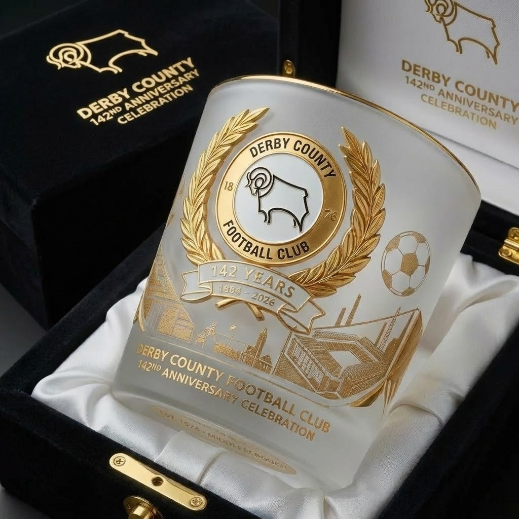 Derby County 142nd Anniversary Celebration 1884-2026 Whiskey Glass